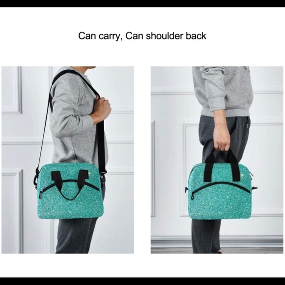 Teal print lunch bag - Picture 4 of 5